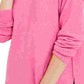 Camiseta feminina Bar III de manga comprida e gola alta, rosa, tamanho XX-G
