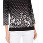 JM Collection Top estampado feminino preto tamanho pequeno