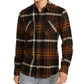 Camisa de flanela xadrez Drew masculina American Rag, preta, tamanho grande
