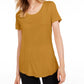 Camiseta feminina Maison Jules com decote redondo, rosa, tamanho médio
