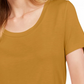 Camiseta feminina Maison Jules com decote redondo, rosa, tamanho médio