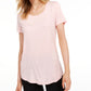 Camiseta feminina Maison Jules com decote redondo, rosa, tamanho extragrande