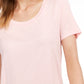 Camiseta feminina Maison Jules com decote redondo, rosa, tamanho extragrande