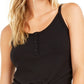 Camisola feminina Bar III Becca Tilley x com nervuras e amarração frontal, preta, tamanho extrapequeno