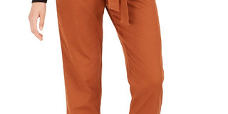 Calça feminina Bar III Becca Tilley X Paperbag Waist Laranja Tamanho P