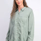 Camisa feminina Charter Club de tencel liso, verde, tamanho extragrande