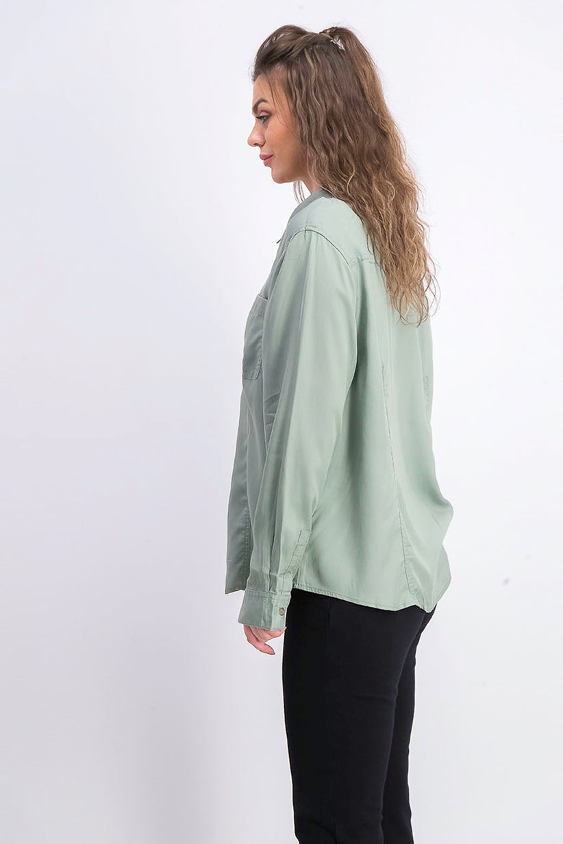 Camisa feminina Charter Club de tencel liso, verde, tamanho extragrande