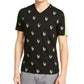 Camiseta masculina com estampa de caveira e gola V da INC International Concepts, preta, tamanho extra grande