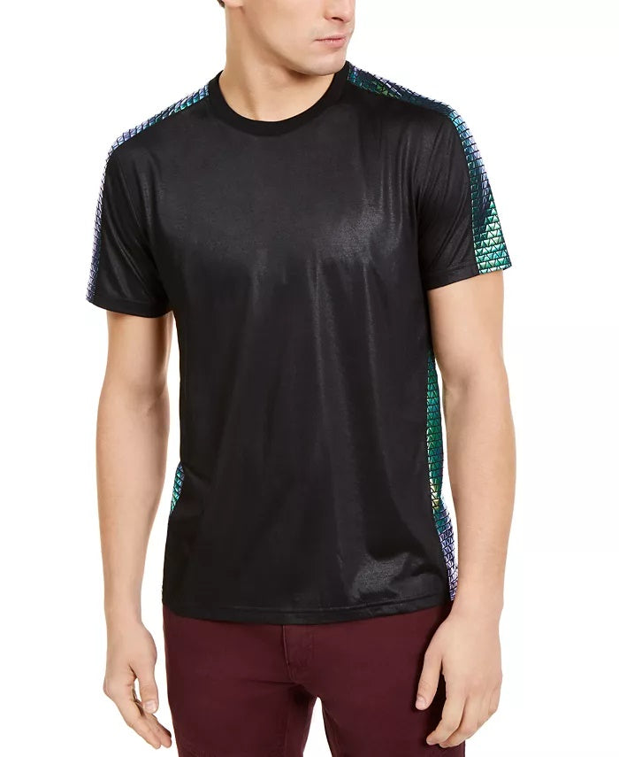 Camiseta masculina INC International Concepts Fate Iridescent Scale Pieced, preta, tamanho extra grande