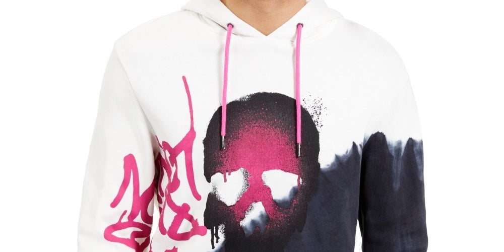 Moletom com capuz masculino com estampa de caveira e grafite da INC International Concepts, preto, tamanho grande