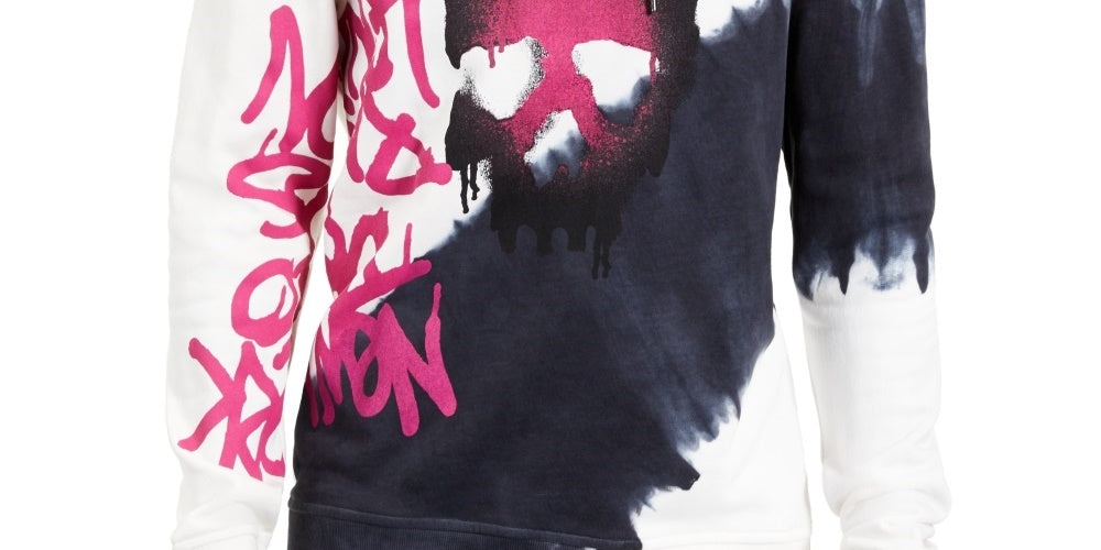 Moletom com capuz masculino com estampa de caveira e grafite da INC International Concepts, preto, tamanho grande