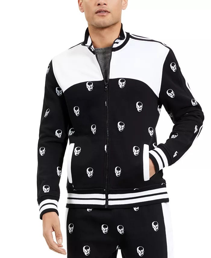 Jaqueta de corrida masculina com caveira da INC International Concepts, preta, tamanho XX-G
