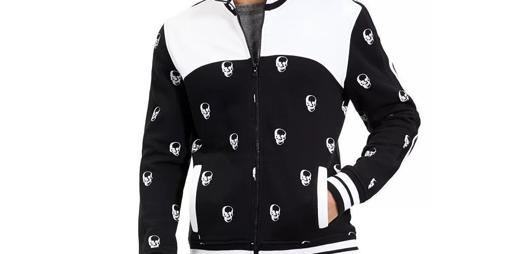 Jaqueta de corrida masculina com caveira da INC International Concepts, preta, tamanho XX-G