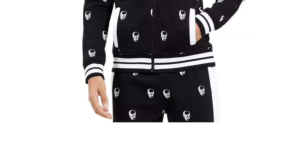 Jaqueta de corrida masculina com caveira da INC International Concepts, preta, tamanho XX-G