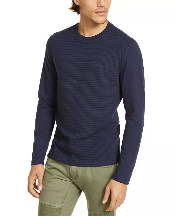 Moletom masculino texturizado e plissado INC International Concepts, azul, tamanho extragrande