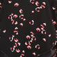 Blusa feminina Alfani estampada com bainha pontuda, preta, tamanho 0X