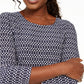 JM Collection Blusa Estampada Feminina Azul Tamanho P
