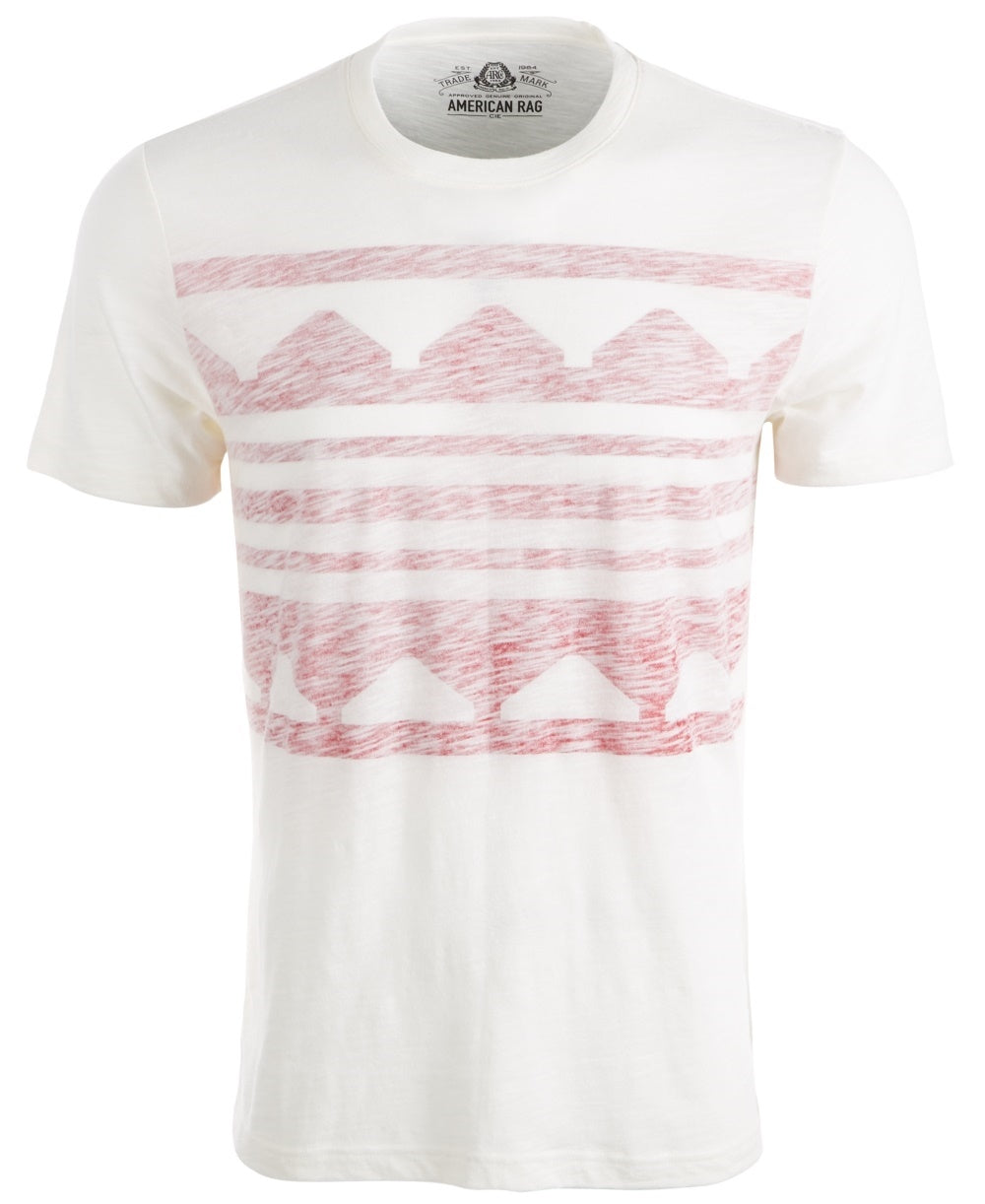Camiseta masculina estampada American Rag, branca, tamanho pequeno