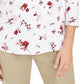 Camiseta feminina estampada de algodão pima Charter Club, branca, tamanho pequeno e pequeno