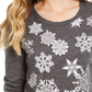 Moletom feminino com estampa de floco de neve estilo &amp; co, cinza, tamanho XX-G