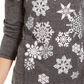 Moletom feminino com estampa de floco de neve estilo &amp; co, cinza, tamanho XX-G