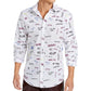 Camisa estampada masculina INC International Concepts Expressions, branca, tamanho pequeno