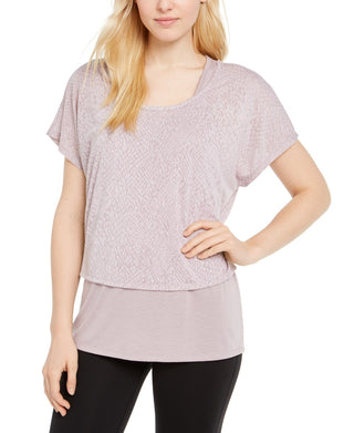 Camiseta feminina Ideology com estampa de cobra e estampa Burnout em camadas, rosa, tamanho X-S
