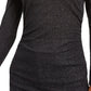 Blusa feminina franzida com decote em V e brilho, preta, tamanho grande, da INC International Concepts