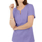 Karen Scott Blusa feminina de malha com decote aberto, turquesa/azul, tamanho P