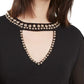 Suéter feminino com tachas e buraco de fechadura da INC International Concepts, preto, tamanho pequeno
