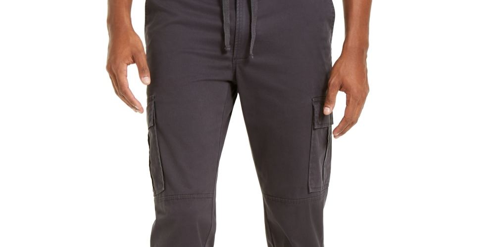 Calça jogger masculina Sun + Stone Hybr Cotton cinza escuro tamanho 31x30