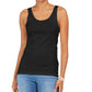 Regata feminina de algodão Style &amp; Co, preta, tamanho médio