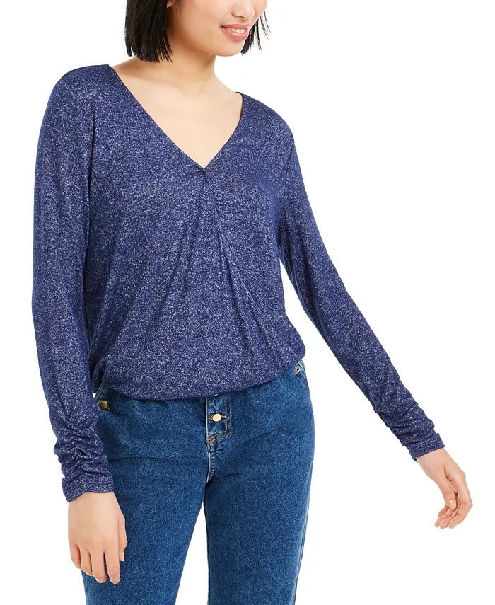 Top feminino Bar III com recorte sobrepeliz roxo tamanho XX-G