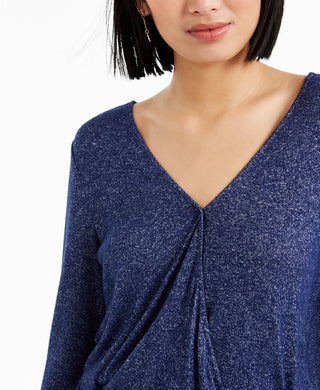 Bar III Women's Cutout Surplice Top Purple Size XX-Large