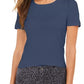 Camiseta feminina com decote redondo Style &amp; Co, azul, tamanho médio