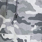 Suéter masculino Sun + Stone cinza camuflado, manga comprida, gola redonda, cordão, tamanho médio