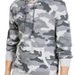 Suéter térmico camuflado masculino Sun + Stone, manga comprida, com cordão, cinza, tamanho XX-G