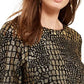 INC International Concepts Suéter Feminino Grande Pulôver Estampa Animal Metálico Dourado Tamanho Grande