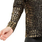 INC International Concepts Suéter Feminino Grande Pulôver Estampa Animal Metálico Dourado Tamanho Grande