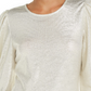 INC International Concepts Top Feminino com Manga Bufante e Brilho Dourado Tamanho X-Grande