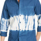 Camisa masculina tie-dye Horizon da Sun + Stone, tamanho grande, azul-marinho