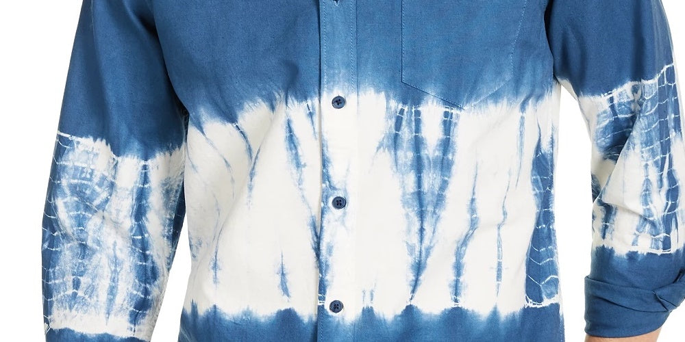 Camisa masculina tie-dye Horizon da Sun + Stone, azul-marinho, tamanho extragrande