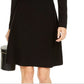 Vestido suéter feminino com gola assimétrica da INC International Concepts, preto, tamanho médio