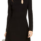 Vestido suéter feminino com gola assimétrica da INC International Concepts, preto, tamanho extragrande