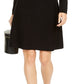 Vestido suéter feminino com gola assimétrica da INC International Concepts, preto, tamanho extragrande