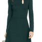 Vestido suéter feminino com gola assimétrica da INC International Concepts, verde, tamanho extragrande