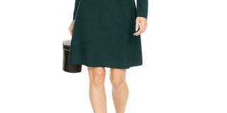 Vestido suéter feminino com gola assimétrica da INC International Concepts, verde, tamanho extragrande