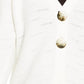 Cardigan feminino JM Collection com dois botões, branco, tamanho grande