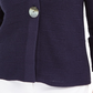 Cardigan feminino com botões e estampa de letras da coleção JM, azul, tamanho pequeno GG