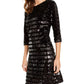 Vestido tubinho de veludo com lantejoulas e lantejoulas feminino da INC International Concepts, preto, tamanho médio